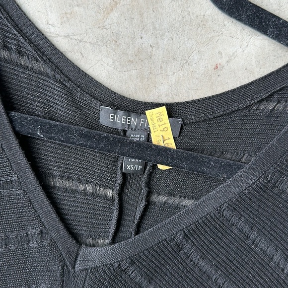 EILEEN FISHER long sleeve black lightweight sweater - Picture 4 of 6